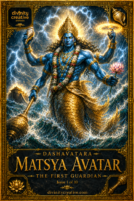 Divinity-Creative---Avatars-of-Vishnu---Issue-1---Matsya-Avatar_cover-single Avatars of Vishnu - Issue 1 - Matsya Avatar