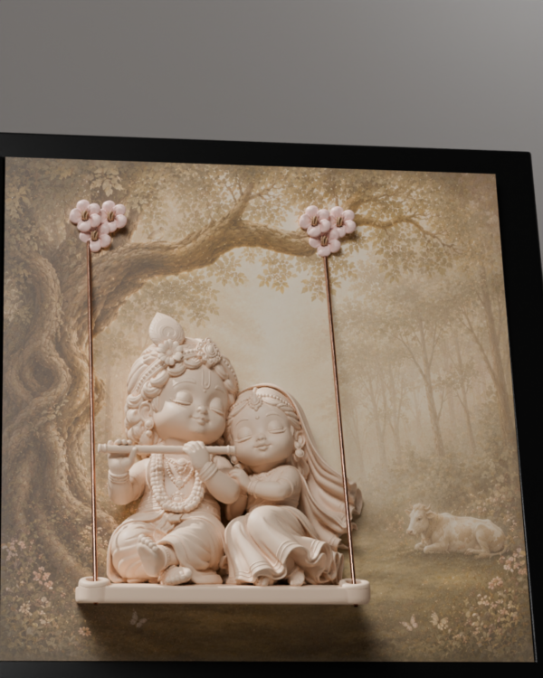 Radhe Krishna 3D Relief Frame