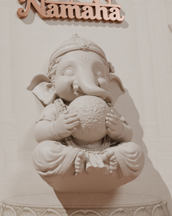 Ganesha "Aum Gam Ganapate Namaha" 3D Relief Frame