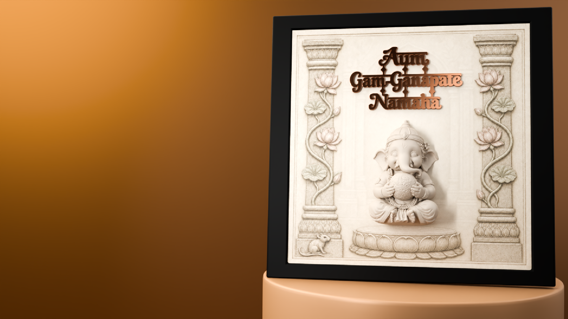 Handmade Ganesha 3D Relief Art Frame
