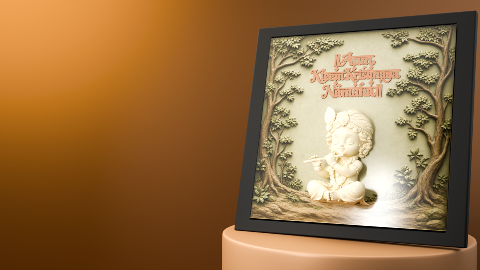 Handmade Krishna 3D Relief Art Frame